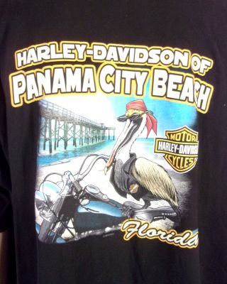 Euc Harley Davidson Motorcycles T - Shirt Panama City Beach Fl 2015 Sz 3xl