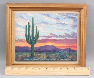 George Chapman American Western Arizona Desert Cactus Sunrise Landscape Painting