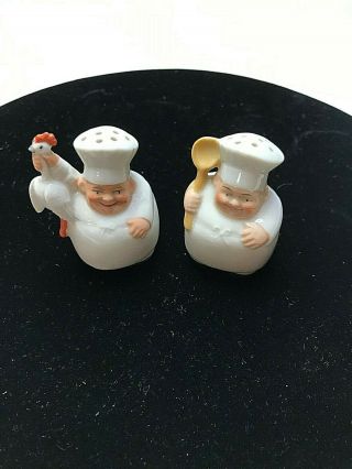 Vintage German Chef Salt & Pepper Shakers With Rooster
