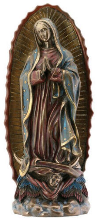 8 " Our Lady Of Guadalupe Bronze Finish Statue Figurine Virgin Mary Gift 7675