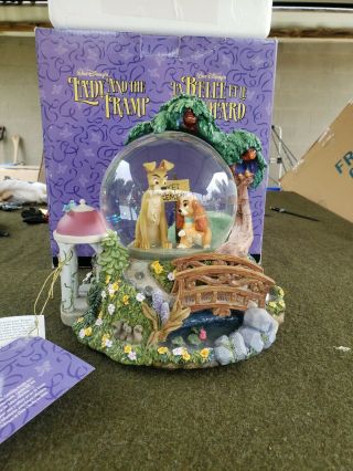 Rare Disney Musical Lady And The Tramp Snow Globe