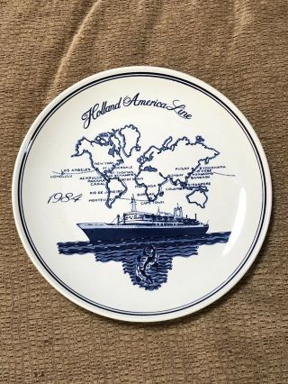 1984 Holland America Rotterdam Royal Goedewaagen Blue Delft Plate