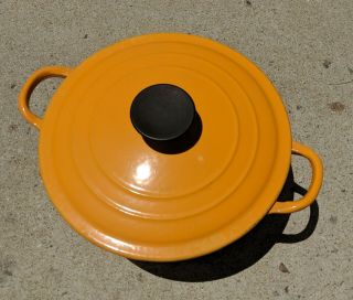 Le Creuset Cast Iron Dutch Oven France Orange Yellow Enamel Cookware