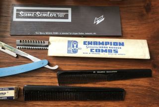 Antique & Vintage Men ' s Barber Shop Shaving Items 2