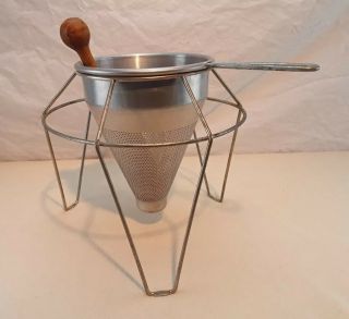 Vintage Aluminum Kitchen Craft Sieve Colander Strainer Masher Juicer - Usa