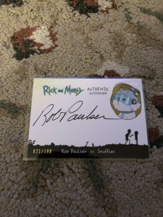 Rick And Morty Trading Cards Season 1 Autograph Rob Paulsen As Snuffles 021/100
