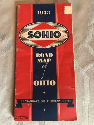 1933 Sohio Road Map Of Ohio