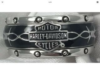 Mens Franklin Harley Davidson Rumble Roll Sterling Silver Ring Size 13