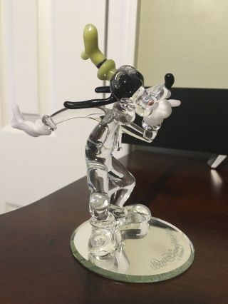 Walt Disney World Crystal Goofy By Arribas Brothers Glass Figurine Rare