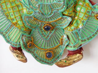 Wayang Golek Indonesian Marionette / Puppet Goddess in Green 14 inches tall 6