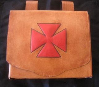 Knights Templar Leather Belt Pouch (delivery)