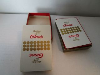 Vintage Gino ' s Advertising Bridge Playing Cards 2 Boxes 4