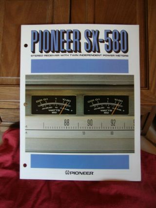 1978 Pioneer Sx - 580 Receiver Spec Sheet Booklet