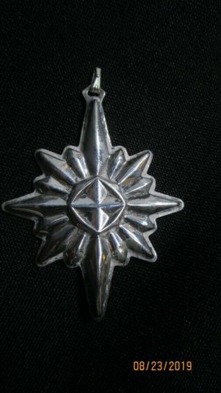 Reed & Barton Sterling Silver Christmas Star Ornament Pendant 1978 2 "