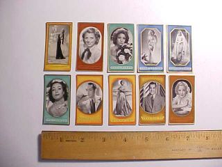 1930s Zuban Cigarettes Ten 10 Movie Star Cards Inc.  Greta Garbo & Jean Harlow Vg