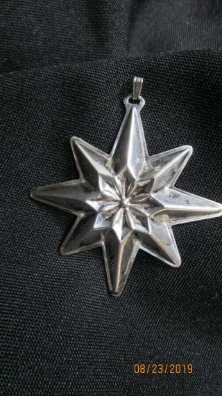 Reed & Barton Sterling Silver Christmas Star Ornament Pendant 1977 2 "