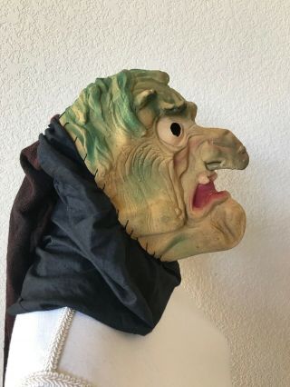Antique Witch Vintage Cloth / Rubber Halloween Mask Odd