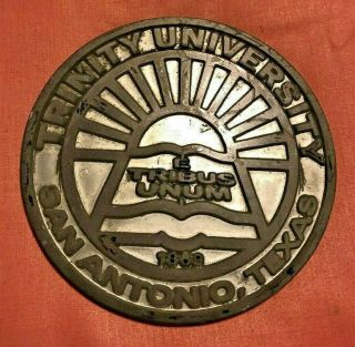 Trinity University San Antonio Texas Official Seal Pressed Aluminum Sign Marker