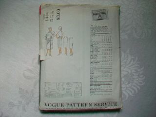Vintage Vogue Paris Gres 1960 pattern 1484 size 14; coat & dress 2