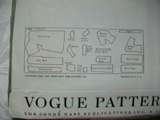 Vintage Vogue Paris Gres 1960 pattern 1484 size 14; coat & dress 3