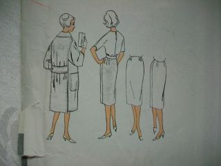 Vintage Vogue Paris Gres 1960 pattern 1484 size 14; coat & dress 5