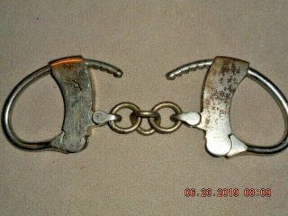 Antique 1800s Mattatuck Marked Handcuffs Old West Cowboy No Key