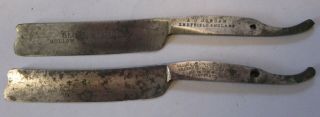 Two Vintage Straight Razor Blades Aj Jorden Sheffield And Wostenholm Ixl