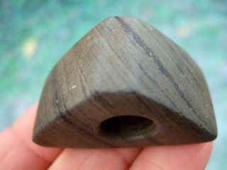 Fine Museum Grade Banded Slate Triangular Humped Bannerstone With Arrowheads