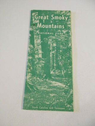 Vintage Great Smoky Mountains National Park Travel Brochure Booklet Map Boxp1