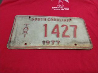 Vintage License Plate Tag South Carolina Sc Taxi 1977 1427 Combine $4 Ship