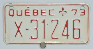 1973 Quebec Dealer Motorcycle Snowmobile Ski - Doo License Small Plate X - 31246