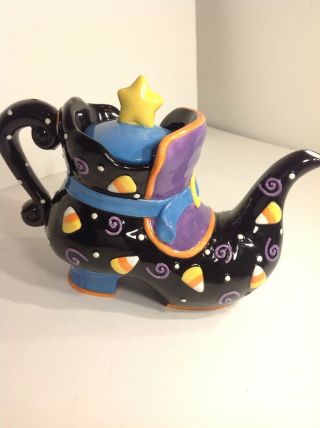 Halloween Witches Boot Teapot Ceramic From 2003 Vintage