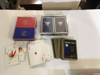 5 Decks Of Railroad Playing Cards (2double Decks).  Ej&e Great Northern Mopac