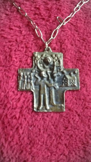 Vintage German Bronze Crucifix Cross By Egino Weinert Great Art
