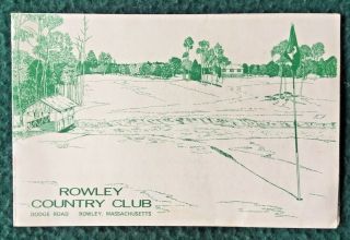 Rowley Ma Vintage Golf Scorecard W Diagram Of Course C1960s Rowley Country Club