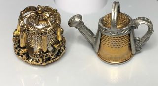 Thimbles Pewter 2 Nicholas Gish Carousel And Watering Can