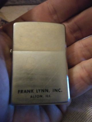 Vintage Zippo Lighter Frank Lynn,  Inc Alton Illinois