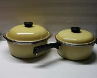 Vintage Club Aluminum Pot Sauce Pan Lid Harvest Gold Yellow Cookware
