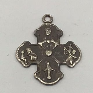 Vintage Religious Medallion Pendant I Am A Catholic Sterling Silver