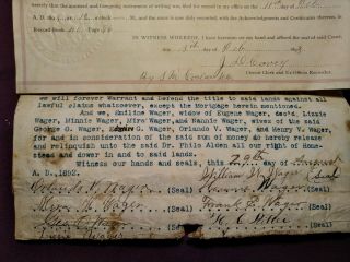 1892 ARIZONA TERRITORY DEED FOR WAGER LAND WHERE OSAGE MILLS,  AR WAS LOCATED 4