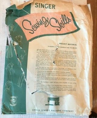 Vintage Singer " Sewing Skills " Package,  With 1954 Booklet And Projects,
