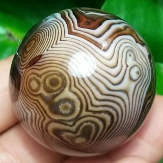 36MM Natural Uruguay Crazy Lace Agate Gemstone Energy Healing Ball. 3