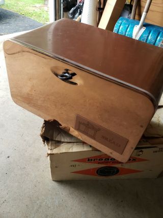 Vintage Lincoln Beauty Ware Coppertone Metal Bread Box 3