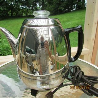 Vintage GE General Electric Potbelly 9 Cup Coffee Pot Percolator Maker A2P40 3