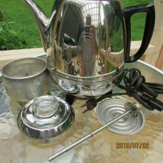 Vintage GE General Electric Potbelly 9 Cup Coffee Pot Percolator Maker A2P40 7