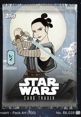 Star Wars Card Trader: RARE Rey TIER A Pack Art - Ukiyo - e - 2