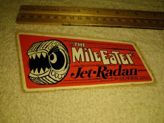 The Mile Eater Jet Radan By General Tire Racing Sticker Authentic Vintage