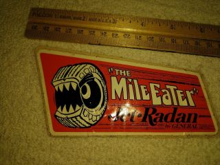 the MILE EATER Jet Radan by GENERAL Tire racing sticker authentic vintage 2