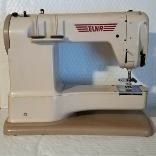 Vintage Elna Supermatic Sewing Machine With Portable Case & Accessories 2