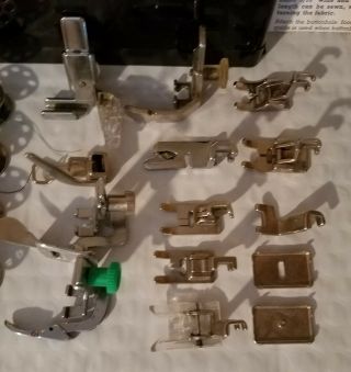 Vintage Elna Supermatic Sewing Machine With Portable Case & Accessories 5